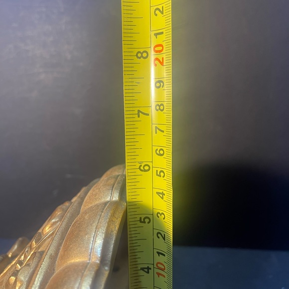 Vintage Burwood Wall Pocket Vase Gold Gilt Hollywood Regency MCM12-1/2” Tall - Picture 5 of 7